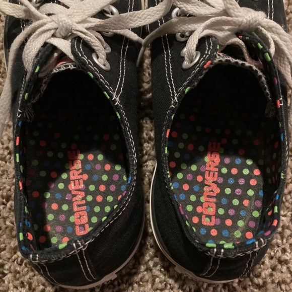 Black/Multicoloured Polka Dot Converse Size 7 - Picture 6 of 7